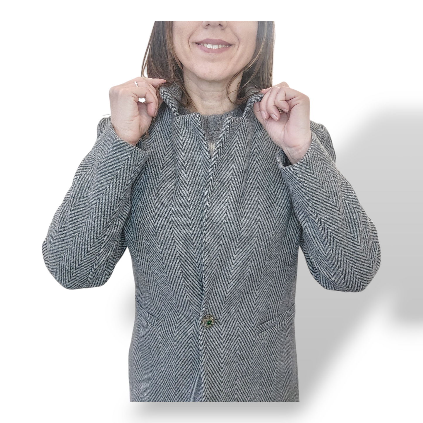 Cappotto monopetto spigato