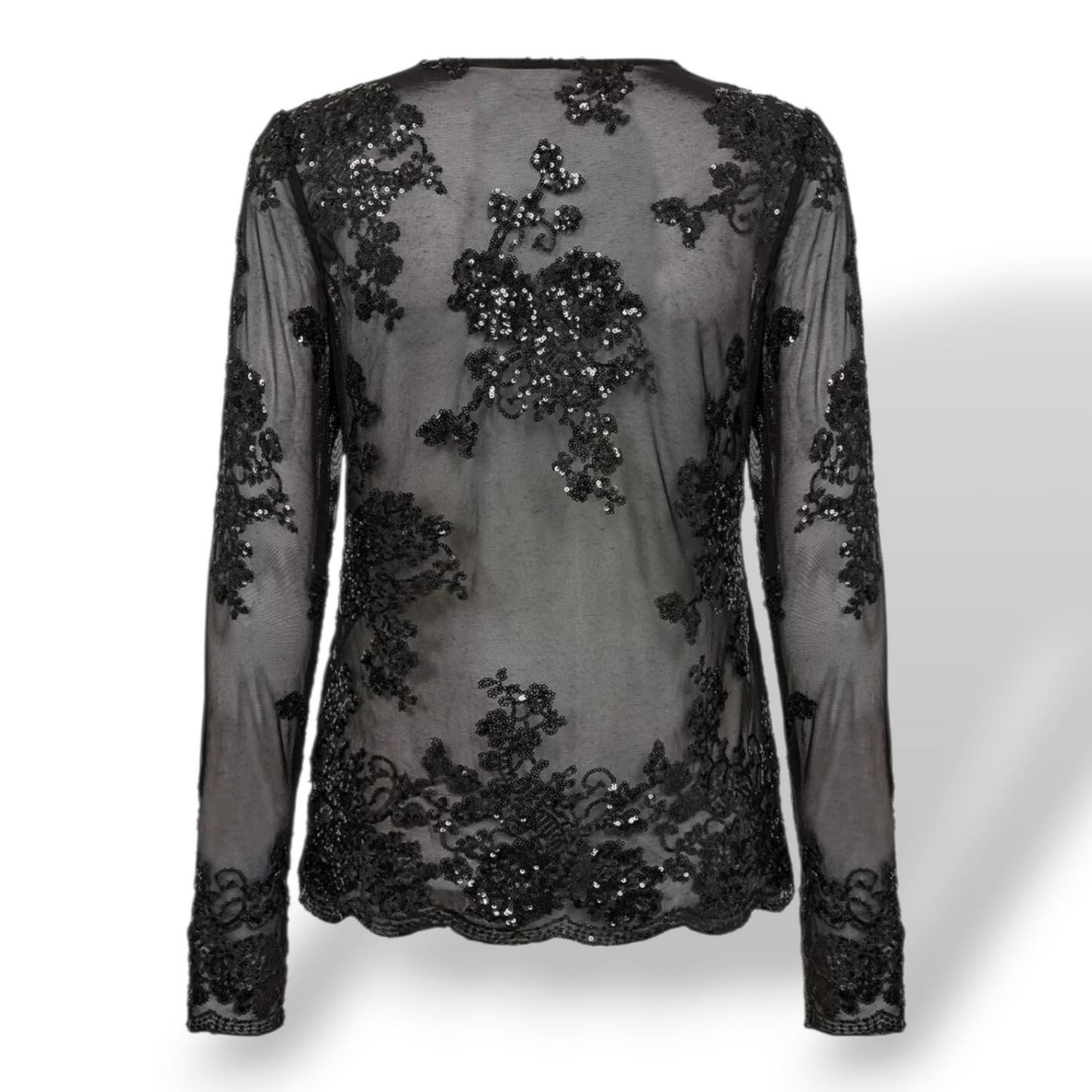 Blusa Aube tulle e paillettes