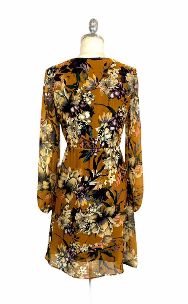 Abito Ocra Fiori freeshipping - T&C Boutique Milano