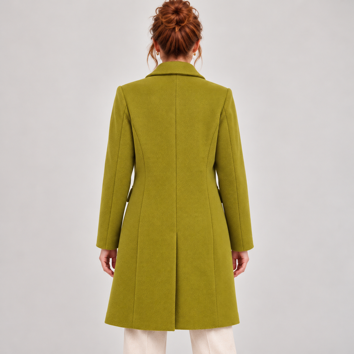 Cappotto sciancato verde lime
