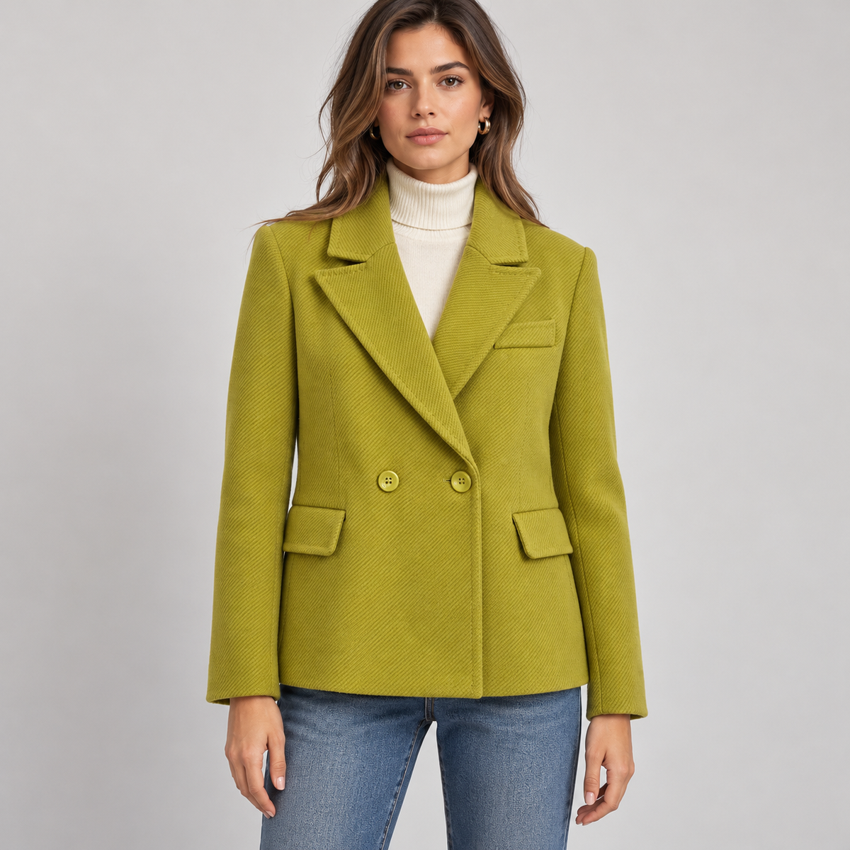 Cappottino corto doppiopetto lime
