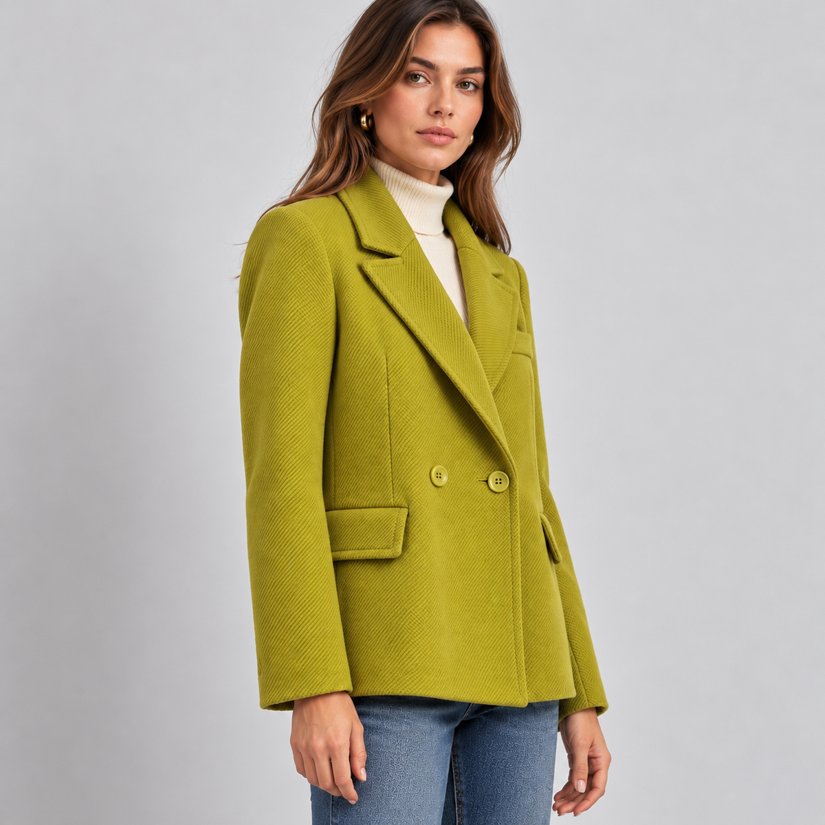 Cappottino corto doppiopetto lime