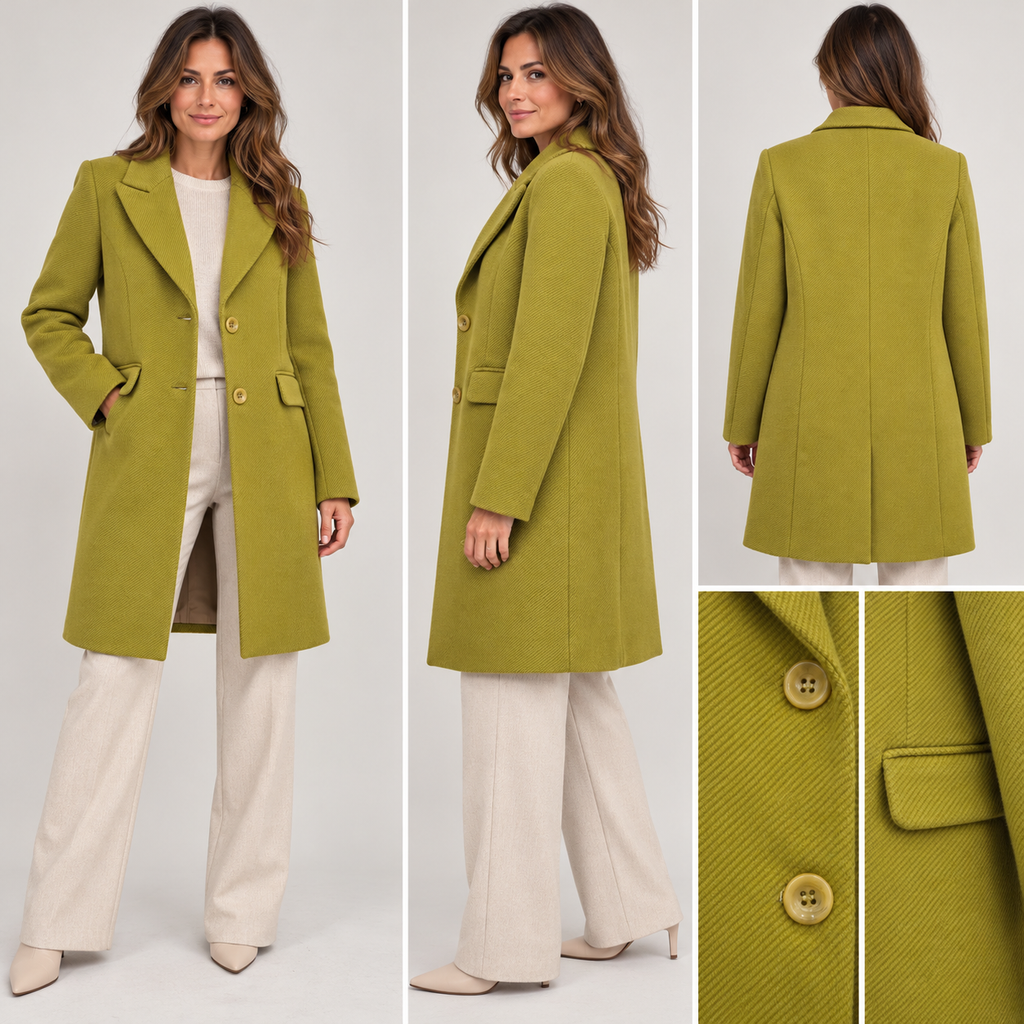 Cappotto sciancato verde lime