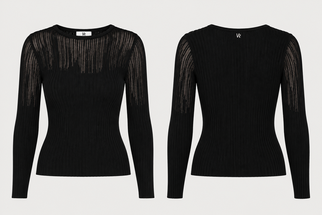 Maglia Rib effetto graffiato