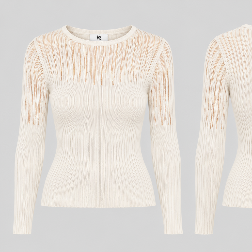 Maglia Rib effetto graffiato