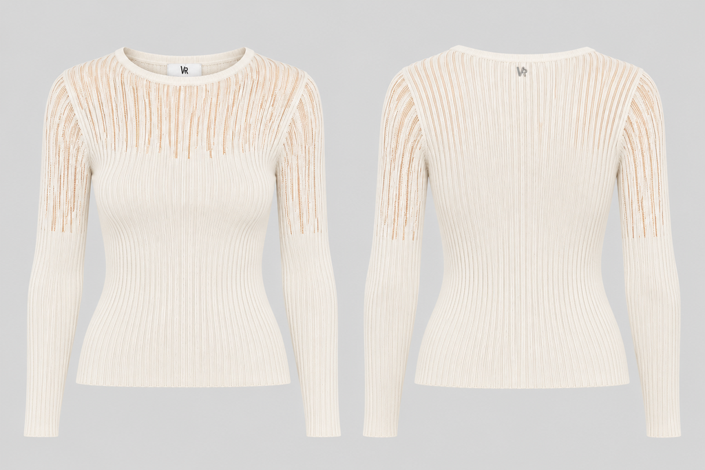 Maglia Rib effetto graffiato