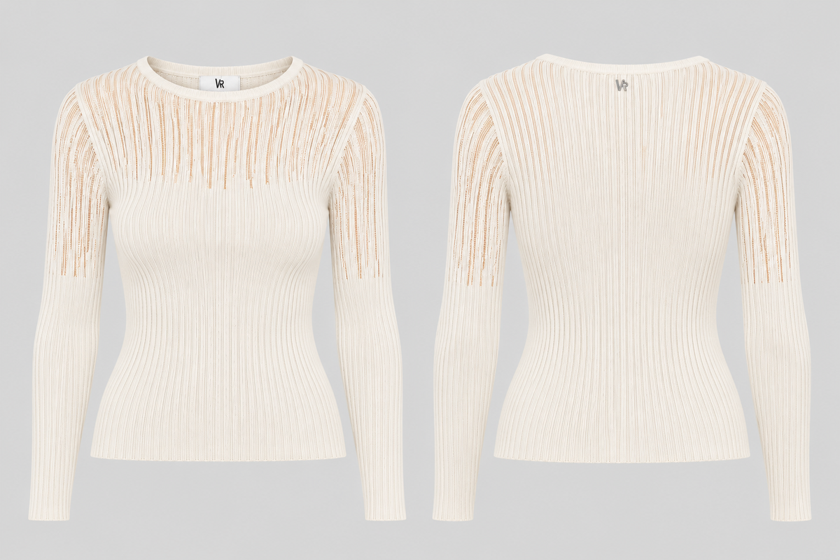 Maglia Rib effetto graffiato
