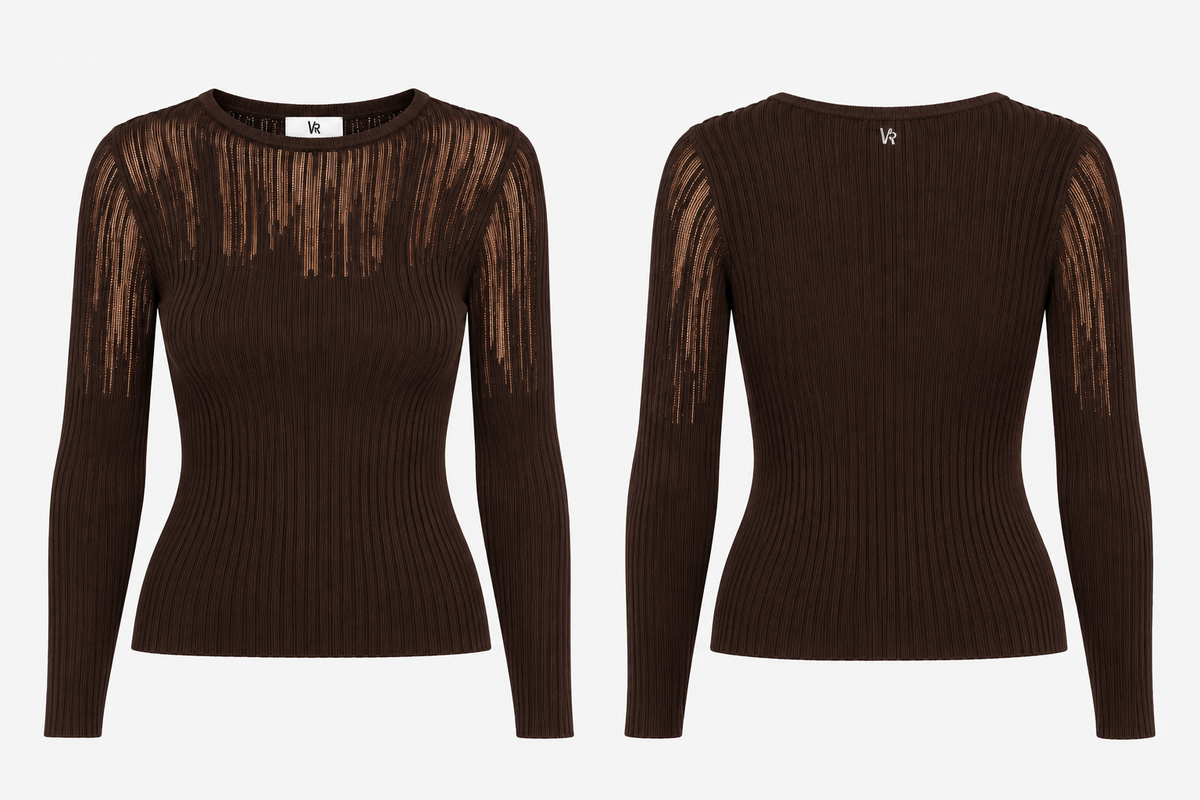 Maglia Rib effetto graffiato