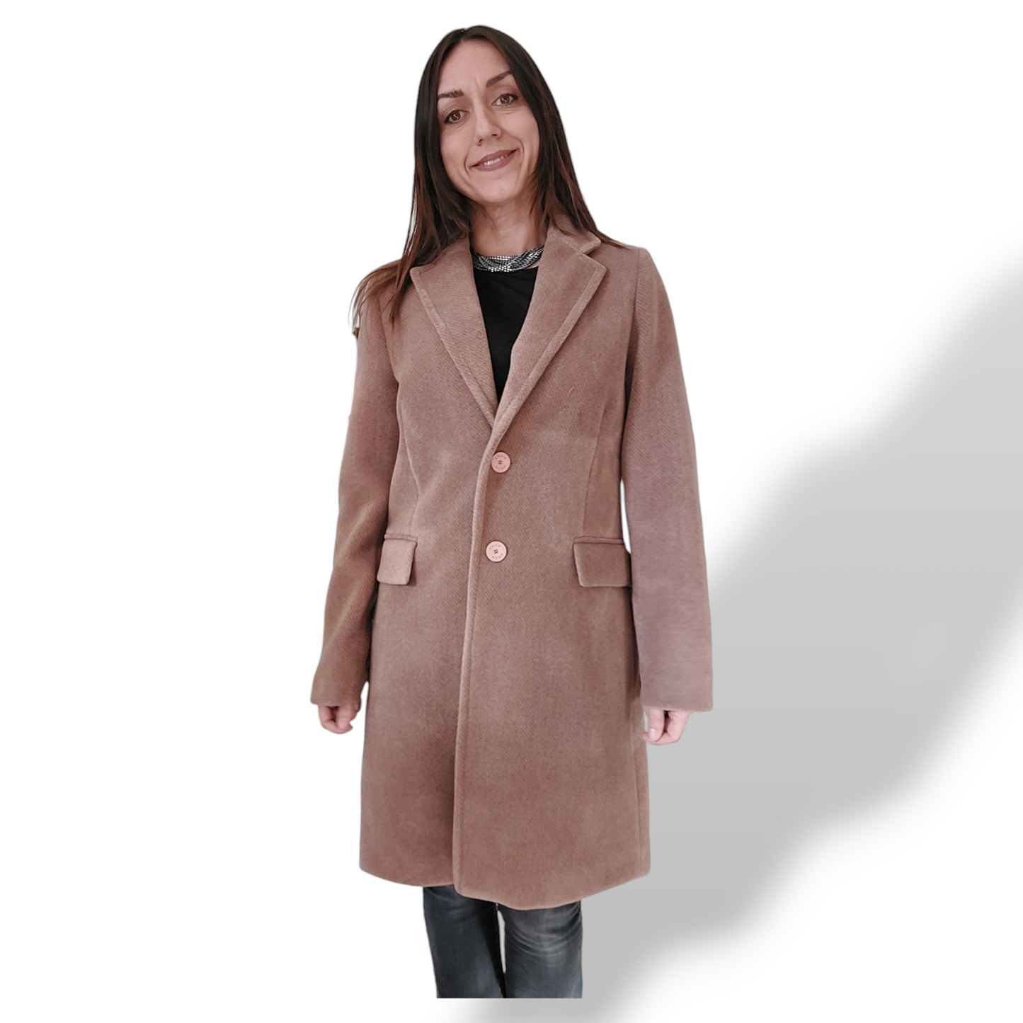 Cappotto monopetto tortora Kaos