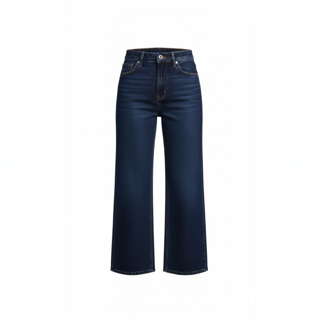 Pantaloni Jeans A Gamba Larga Casual Chic Lab