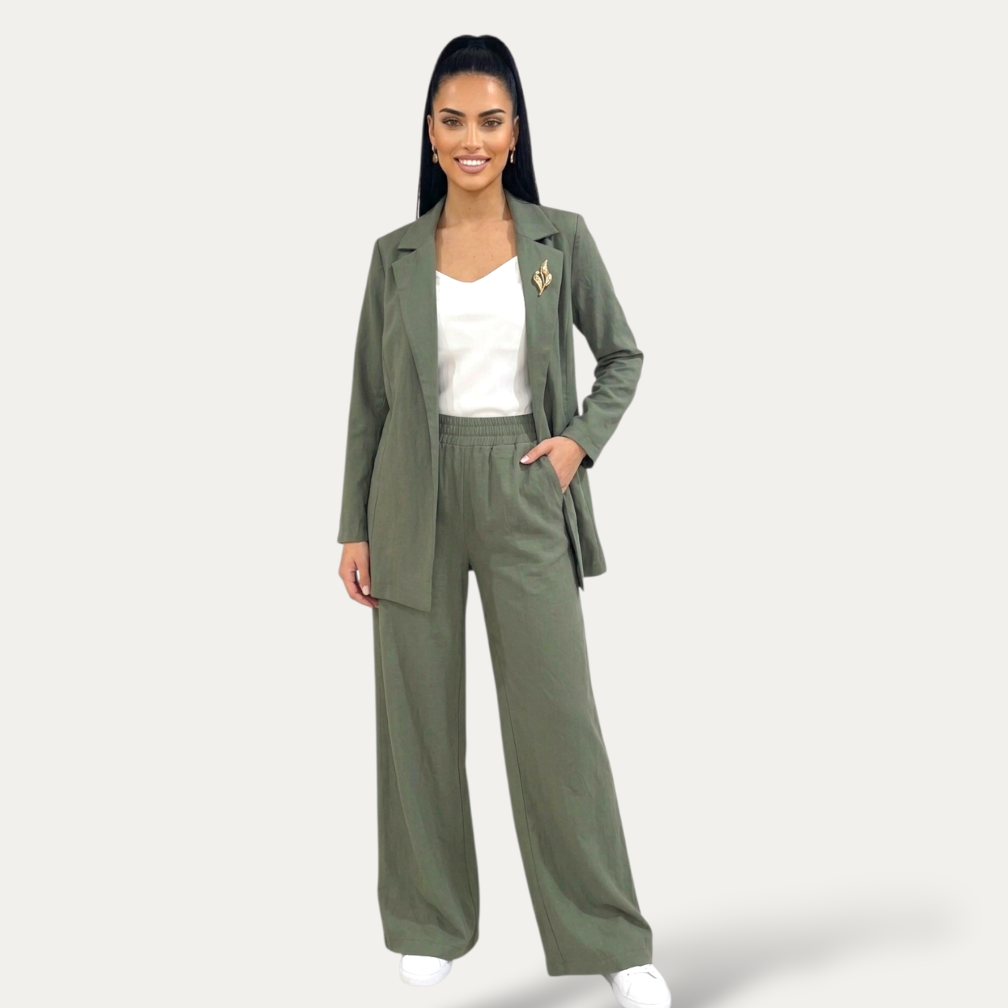 Blazer Estivo Donna in Mix Viscosa – Giacca Leggera con Tasche