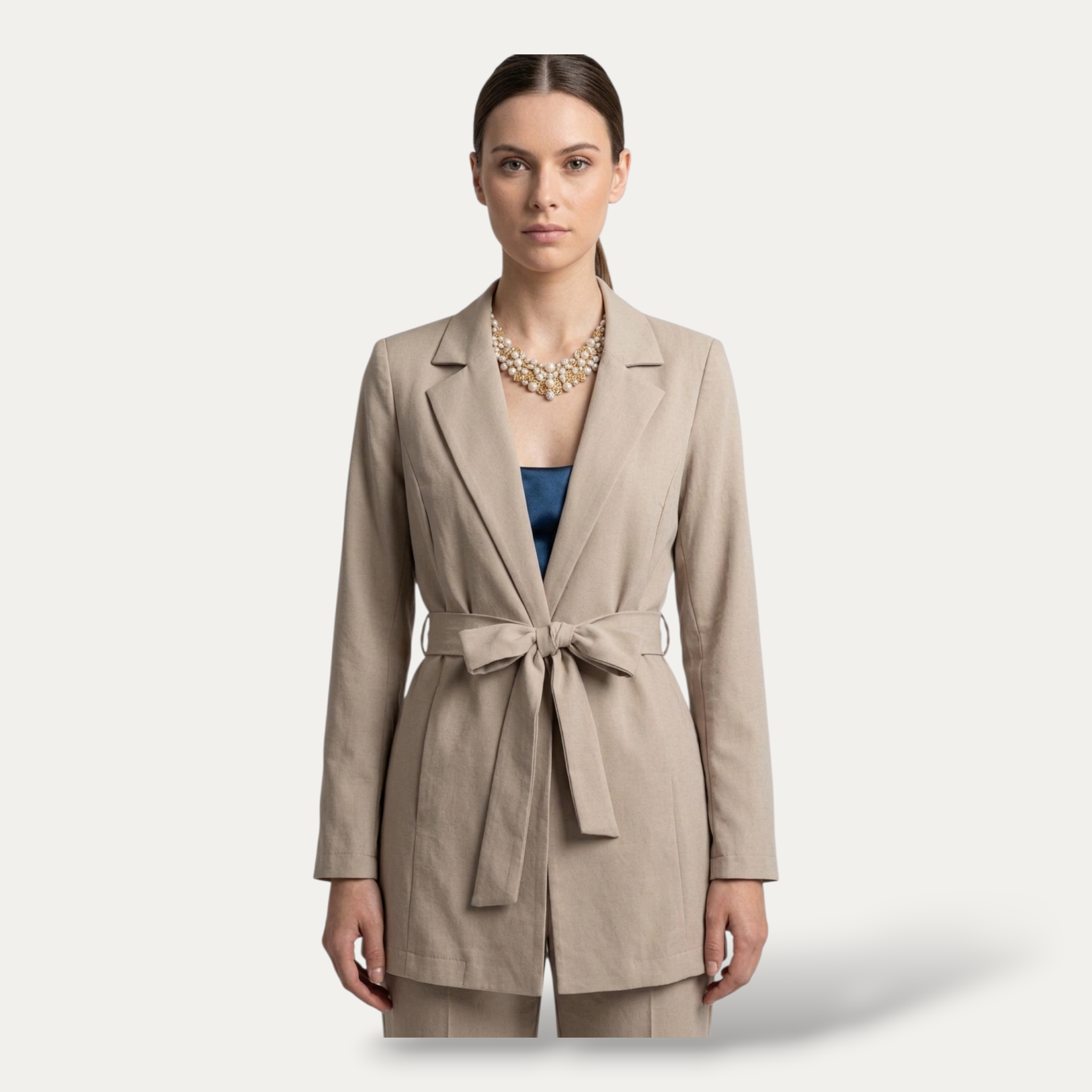 Blazer Estivo Donna in Mix Viscosa – Giacca Leggera con Tasche
