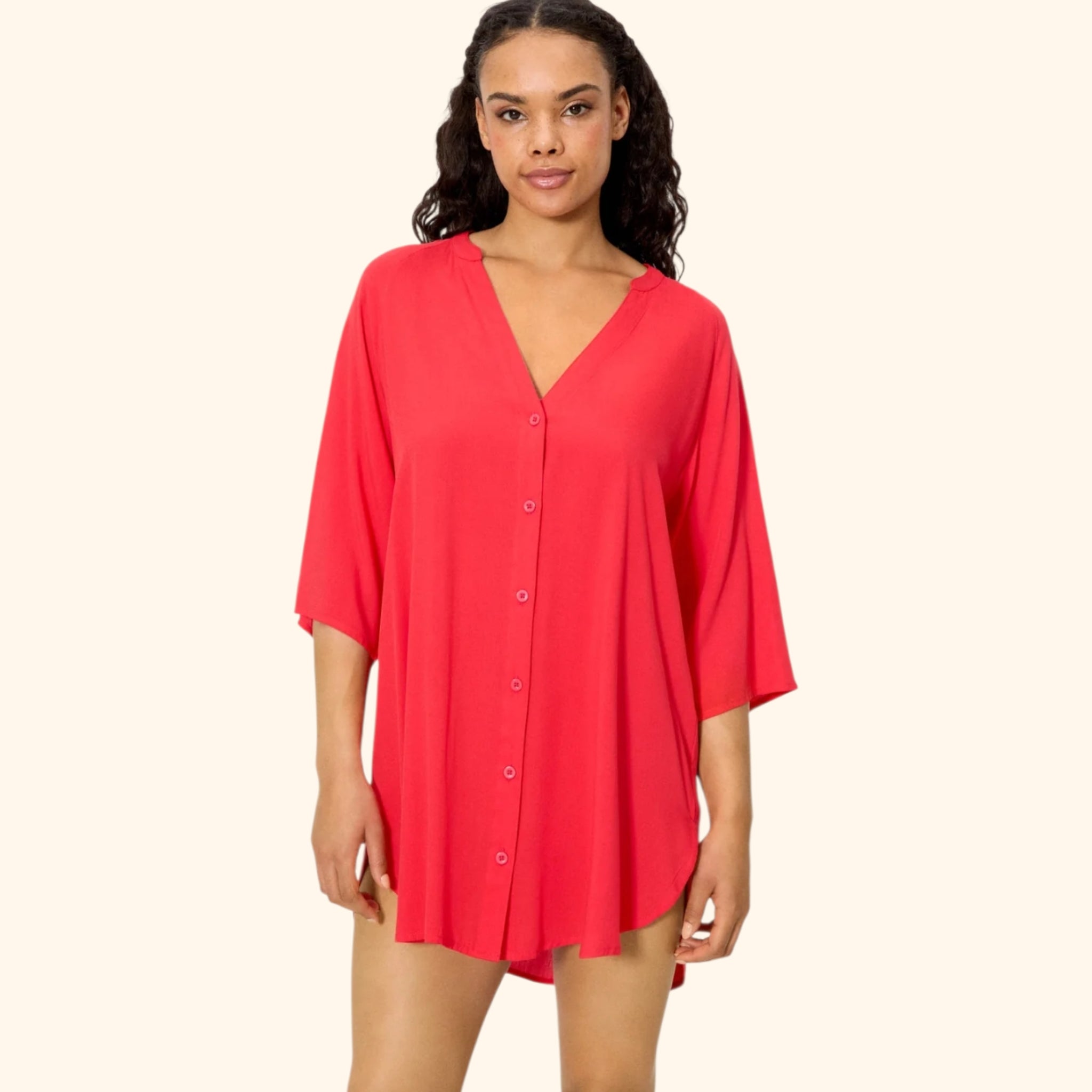 Camicia copricostume viscosa