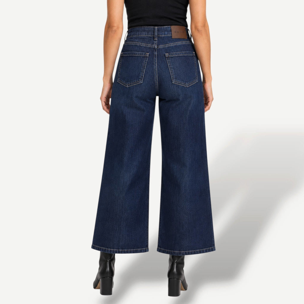Pantaloni Jeans A Gamba Larga Casual Chic Lab
