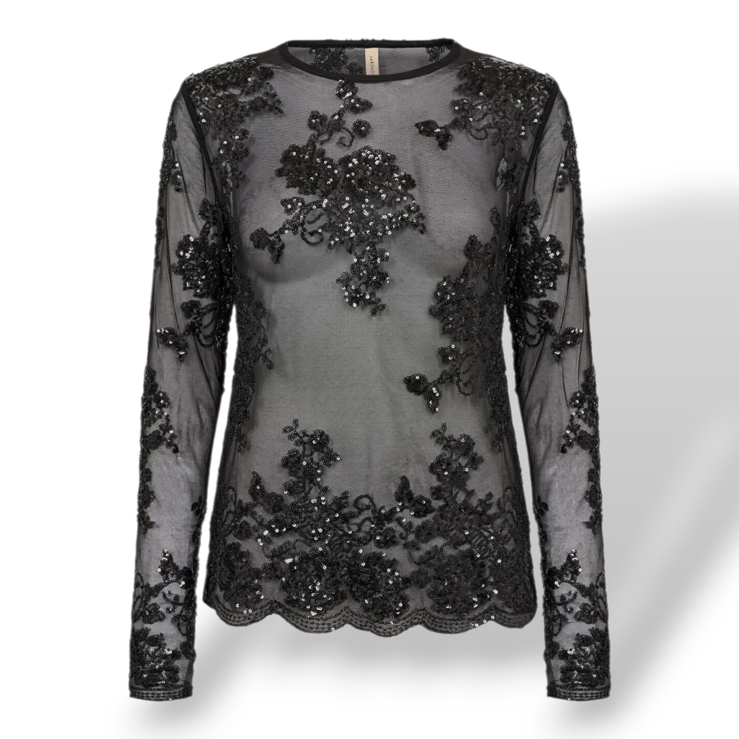 Blusa Aube tulle e paillettes