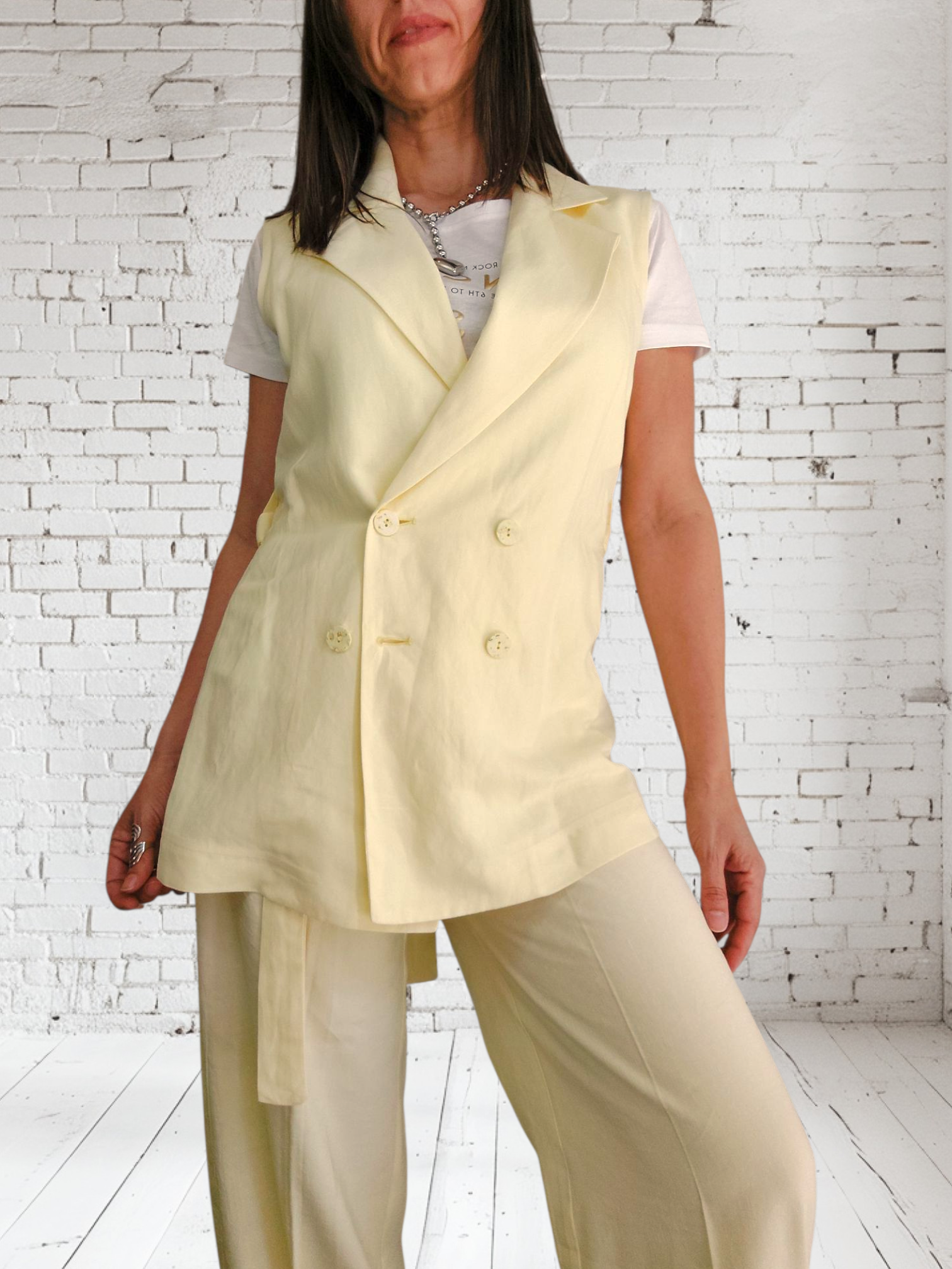 Gilet estivo lino e viscosa