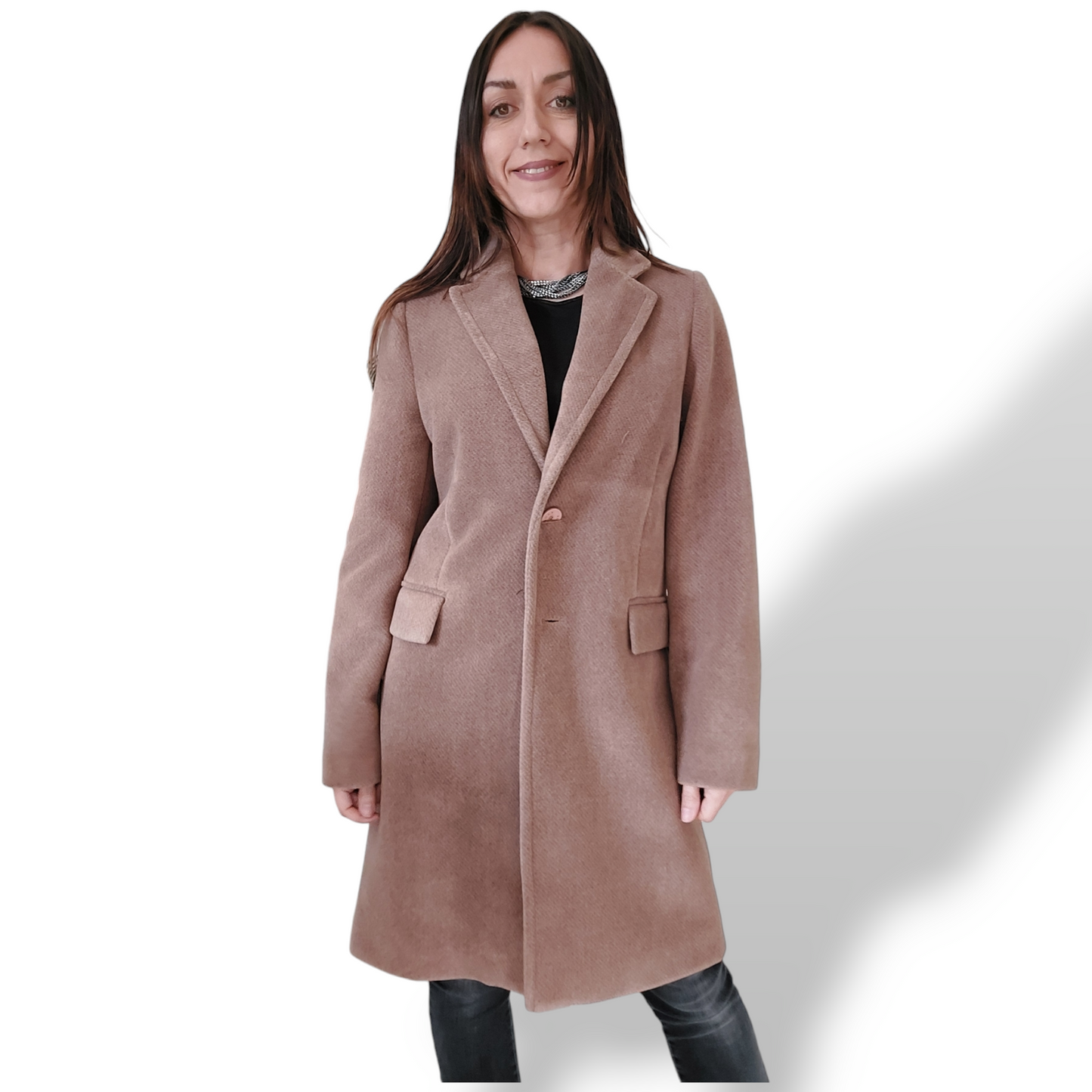 Cappotto monopetto tortora Kaos