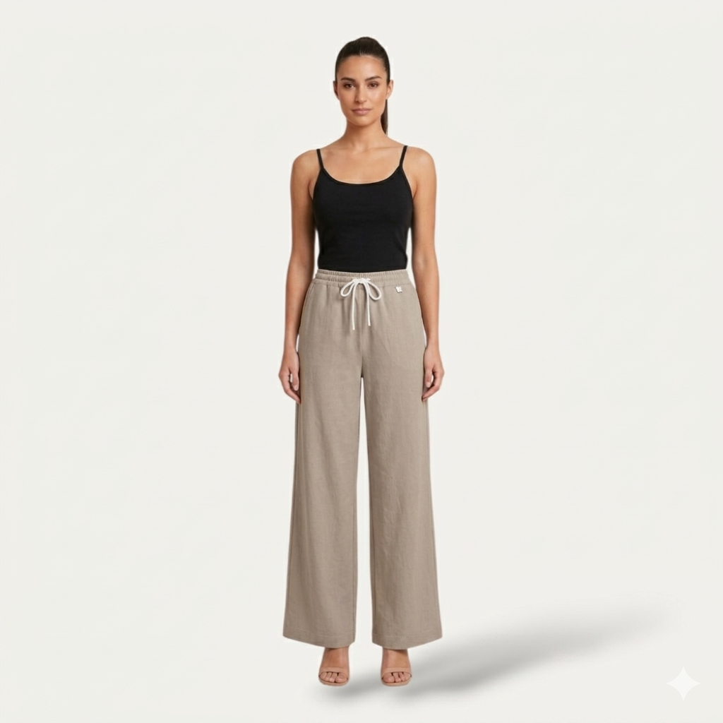 Pantalone Wide Leg Effetto Lino – Chic & Comfort in Viscosa