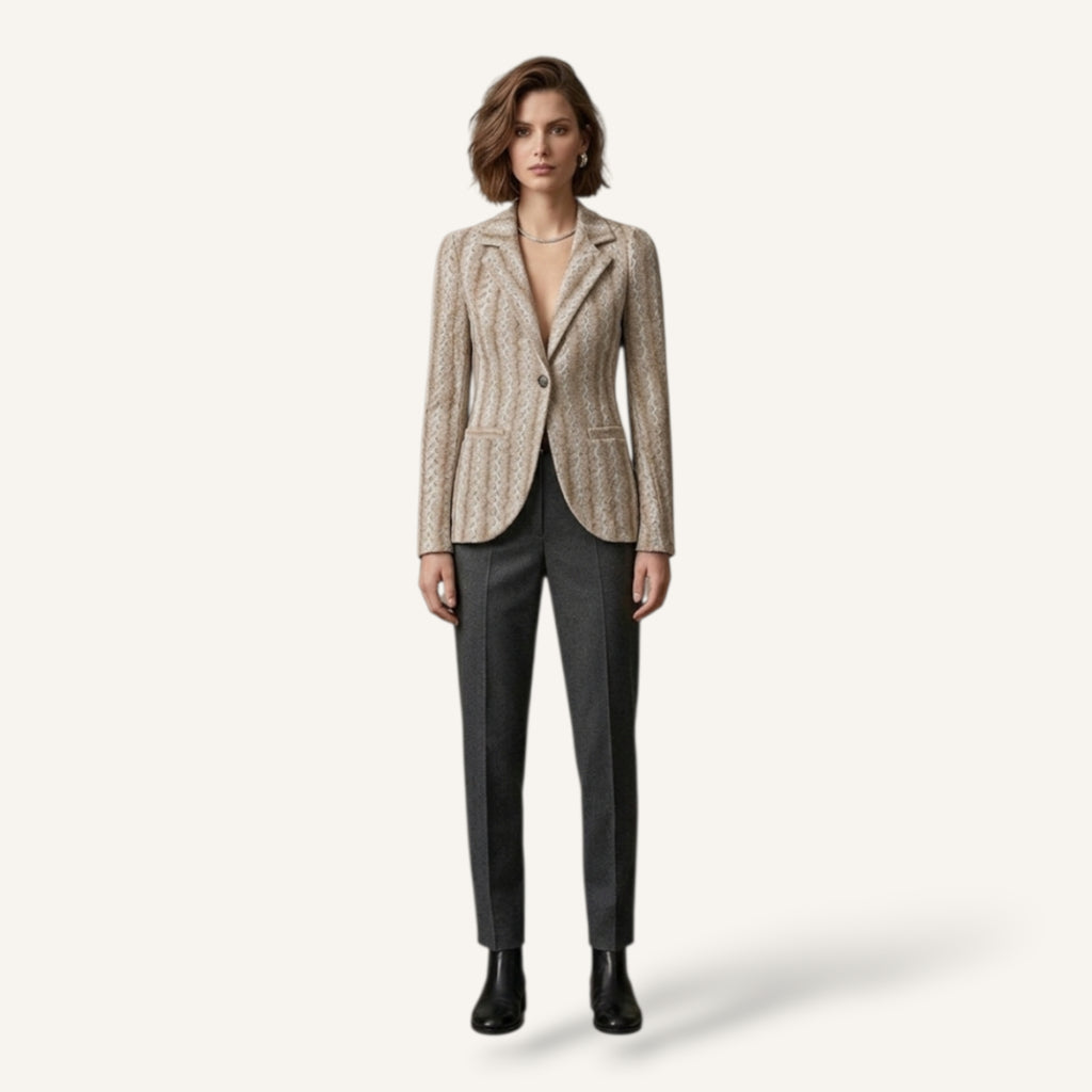 Blazer sartoriale jaquard motivo geometrico