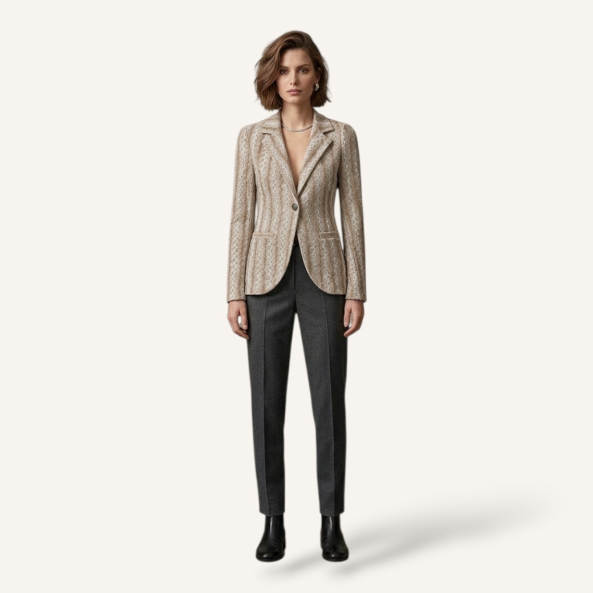 Blazer sartoriale jaquard motivo geometrico