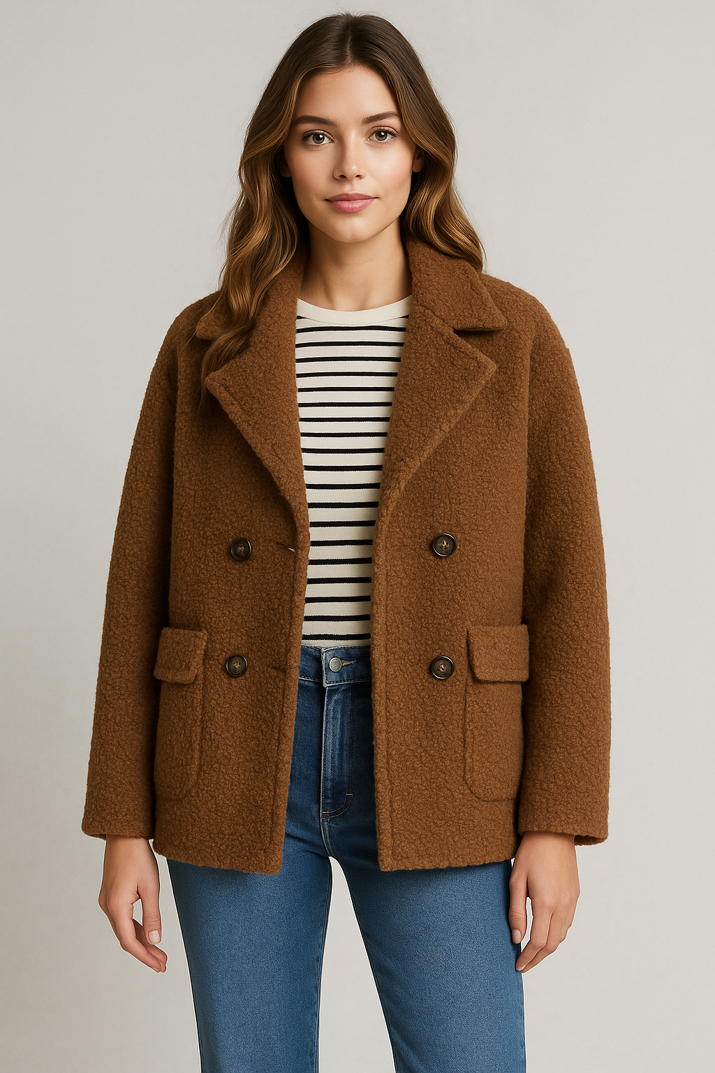 Giaccone Teddy doppiopetto